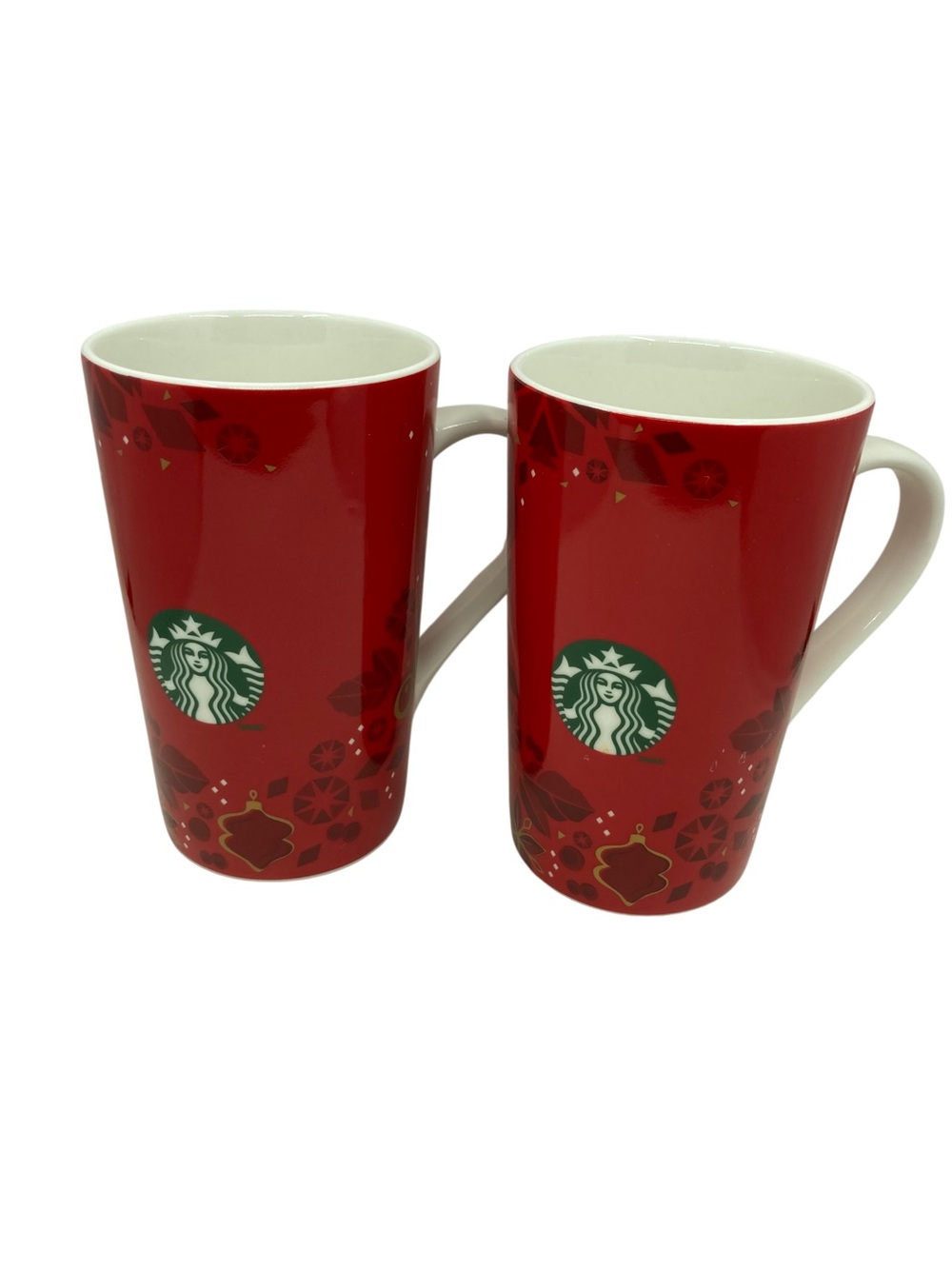 Starbucks Christmas Poinsettia Mugs Set of 2